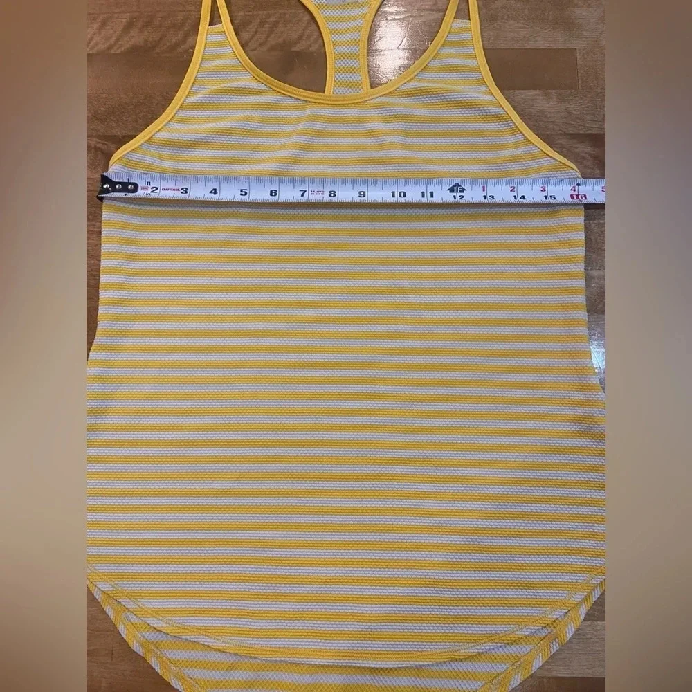 CALIA‎ BY CARRIE UNDERWOOD Striped Yellow Athletic Razorback Tank Top Small - Picture 6 of 9